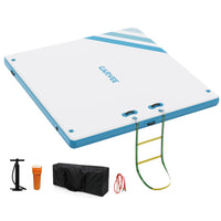 Garvee Piattaforma Galleggiante Gonfiabile 1.8x1.5 m Con Scaletta Morbida PVC Resistente Per Piscina Spiaggia Varie Dimensioni Colore Blu