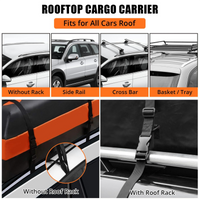 Borsa portabagagli per auto Garvee da 21 piedi cubi impermeabile con 8 cinghie rinforzate per viaggi L51,9 x L39,4 x A17,7 pollici Nero