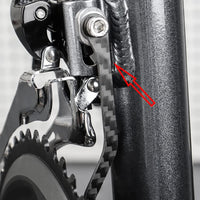 Garvee Catena Catcher in Fibra di Carbonio Ultralight per Moto e Bici - Stabilizzatore Catena Anti-Caduta - Montaggio Rapido Senza Attrezzi - Nero, 93x10.6x2.5mm
