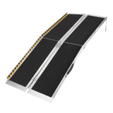 Rampa per sedia a rotelle in alluminio Garvee da 182.88 cm con superficie antiscivolo, pieghevole, capacità di carico di 272.16 kg per casa e auto, 182.88x71.88x8 cm, argento - nero