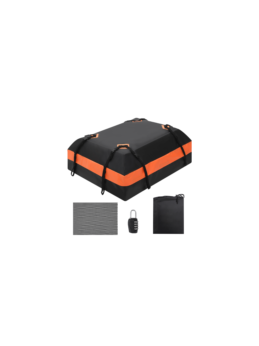 Borsa portabagagli per auto Garvee da 21 piedi cubi impermeabile con 8 cinghie rinforzate per viaggi L51,9 x L39,4 x A17,7 pollici Nero