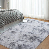 Tappeto Garvee Shag a pelo lungo, soffice, morbido e antiscivolo, in velluto, per soggiorno, camera da letto, cameretta dei bambini, grigio chiaro, 2'7,5"x4'11"