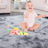 Tappeto Garvee Shag a pelo lungo, soffice, morbido e antiscivolo, in velluto, per soggiorno, camera da letto, cameretta dei bambini, grigio chiaro, 2'7,5"x4'11"
