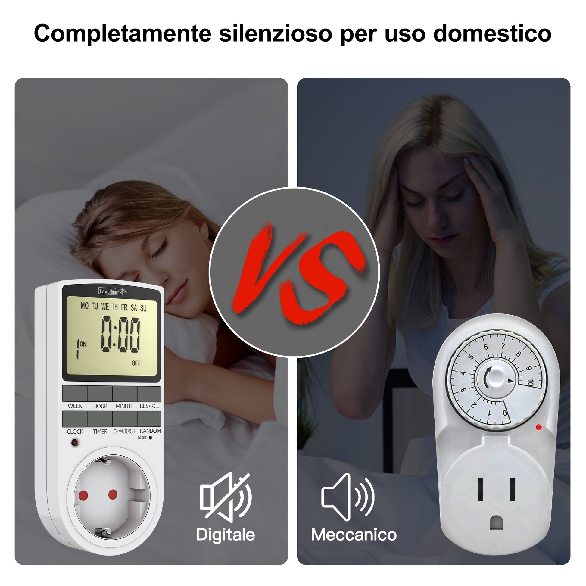 Garvee Interruttore timer digitale Presa programmabile per casa e ufficio 16 programmi di commutazione Display LCD 16A/3680W Elettronico