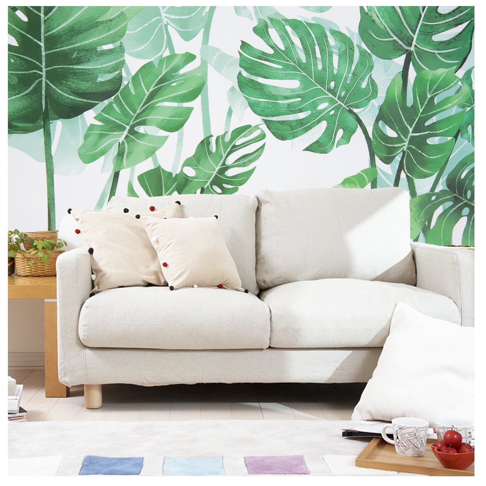Adesivi murali Garvee Green Tropical Leaves, in PVC, rimovibili, impermeabili, per camerette di bambini e neonati