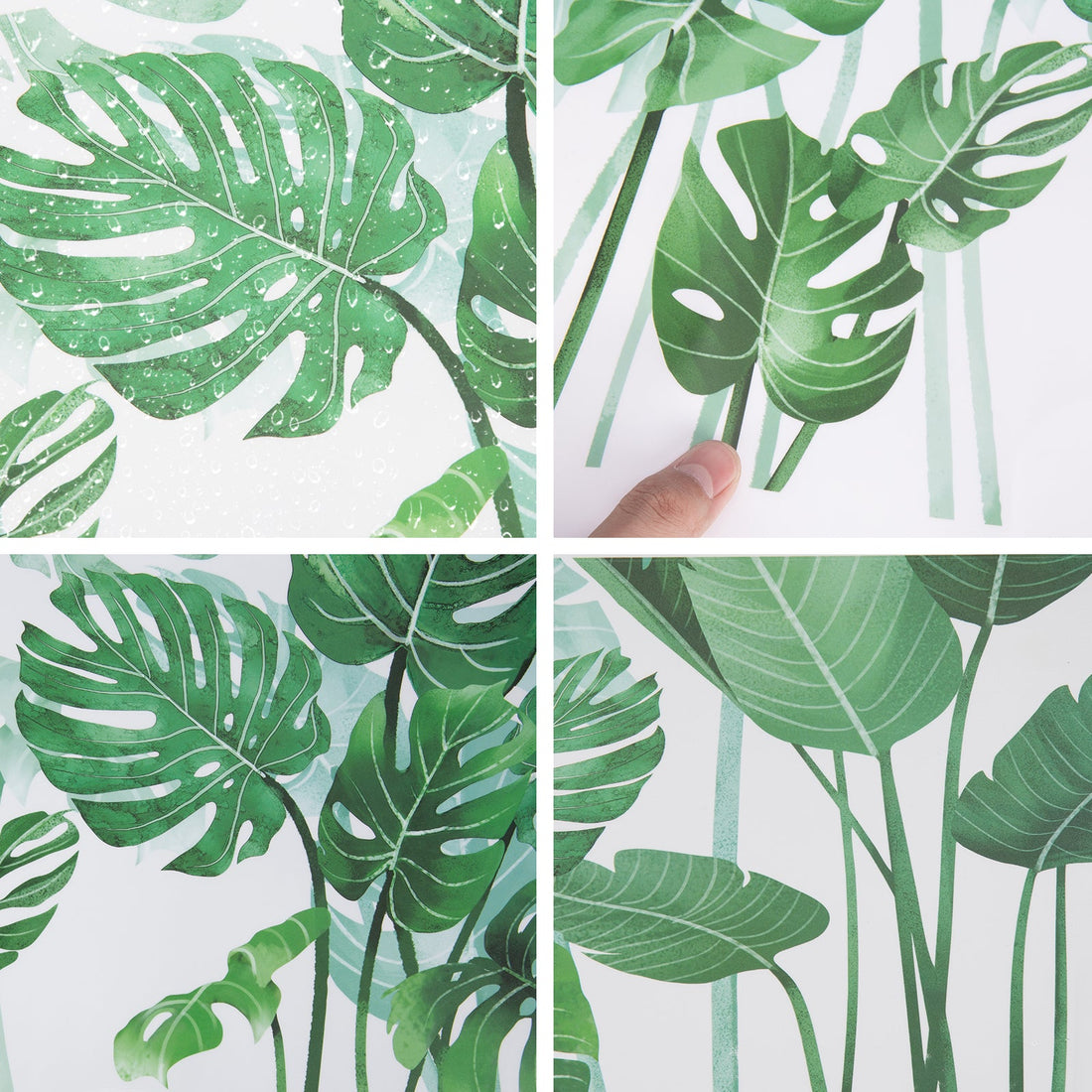 Adesivi murali Garvee Green Tropical Leaves, in PVC, rimovibili, impermeabili, per camerette di bambini e neonati
