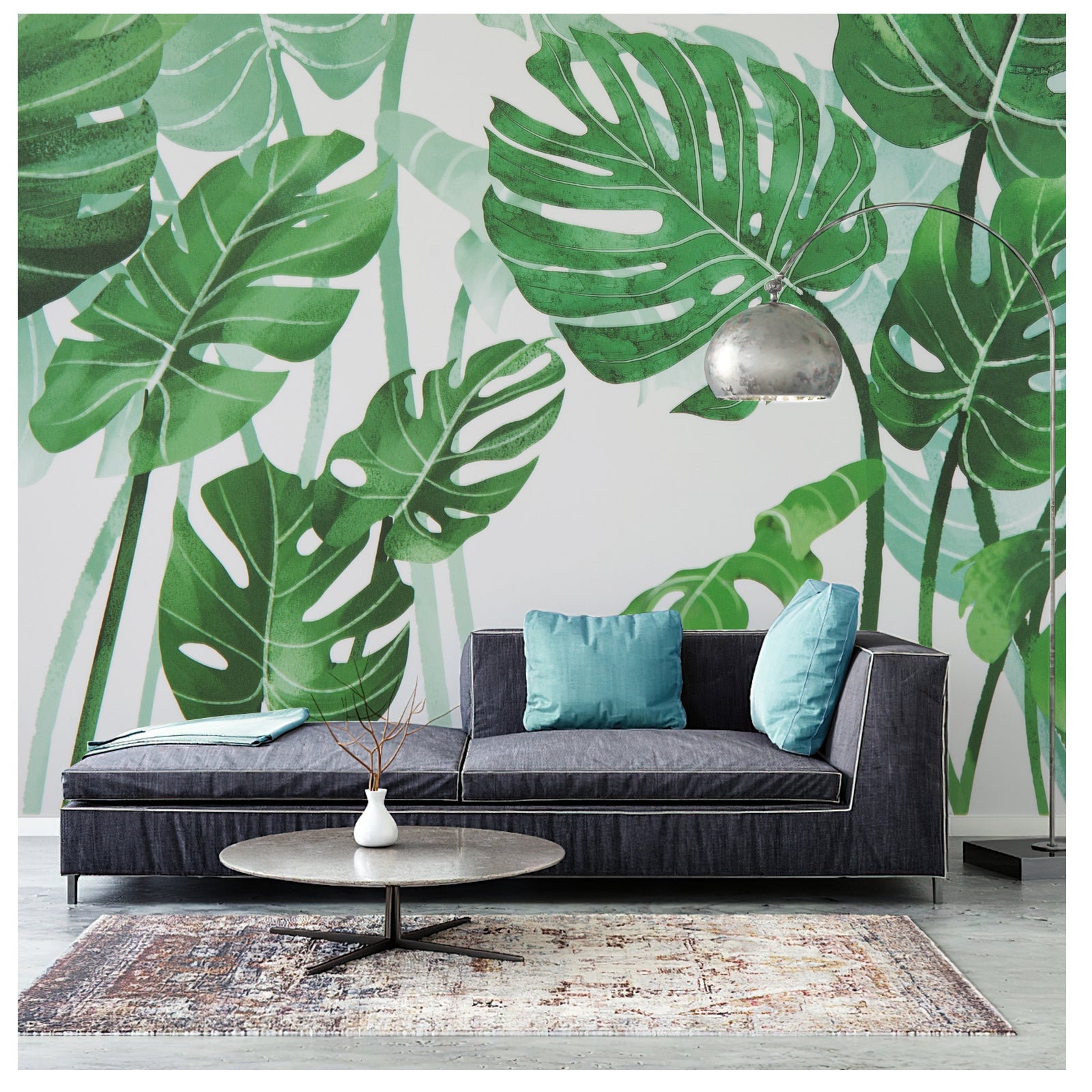 Adesivi murali Garvee Green Tropical Leaves, in PVC, rimovibili, impermeabili, per camerette di bambini e neonati