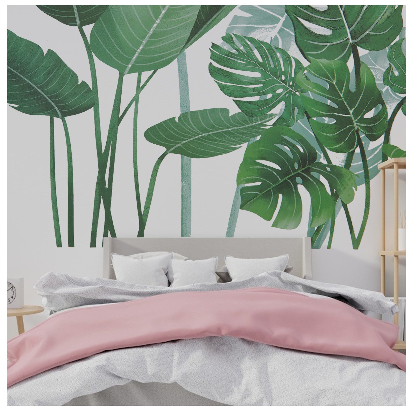 Adesivi murali Garvee Green Tropical Leaves, in PVC, rimovibili, impermeabili, per camerette di bambini e neonati