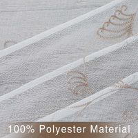 Tende trasparenti Garvee, tende per cucina e soggiorno, 100% poliestere, ricamo floreale, bianco talpa, versatili