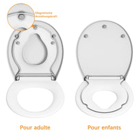 Garvee Soft-Close-Sitz verhindert lautes Zuschlagen Robustes, dickes Polypropylen-Material Schnellverschluss für einfache Reinigung Magnetische Befestigung für Kindersitze Einfache Installation mit mitgelieferten Schrauben