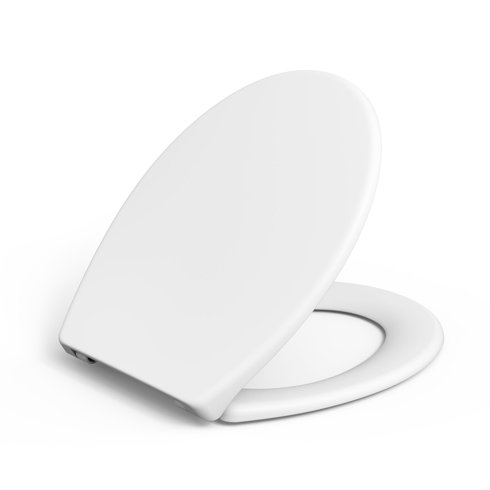 Sedile WC Garvee con meccanismo di chiusura ammortizzata, funzione di sgancio rapido, ovale, bianco, antibatterico, facile installazione