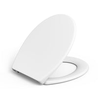 Sedile WC Garvee con meccanismo di chiusura ammortizzata, funzione di sgancio rapido, ovale, bianco, antibatterico, facile installazione