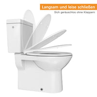 Sedile WC Garvee con meccanismo di chiusura ammortizzata, funzione di sgancio rapido, ovale, bianco, antibatterico, facile installazione