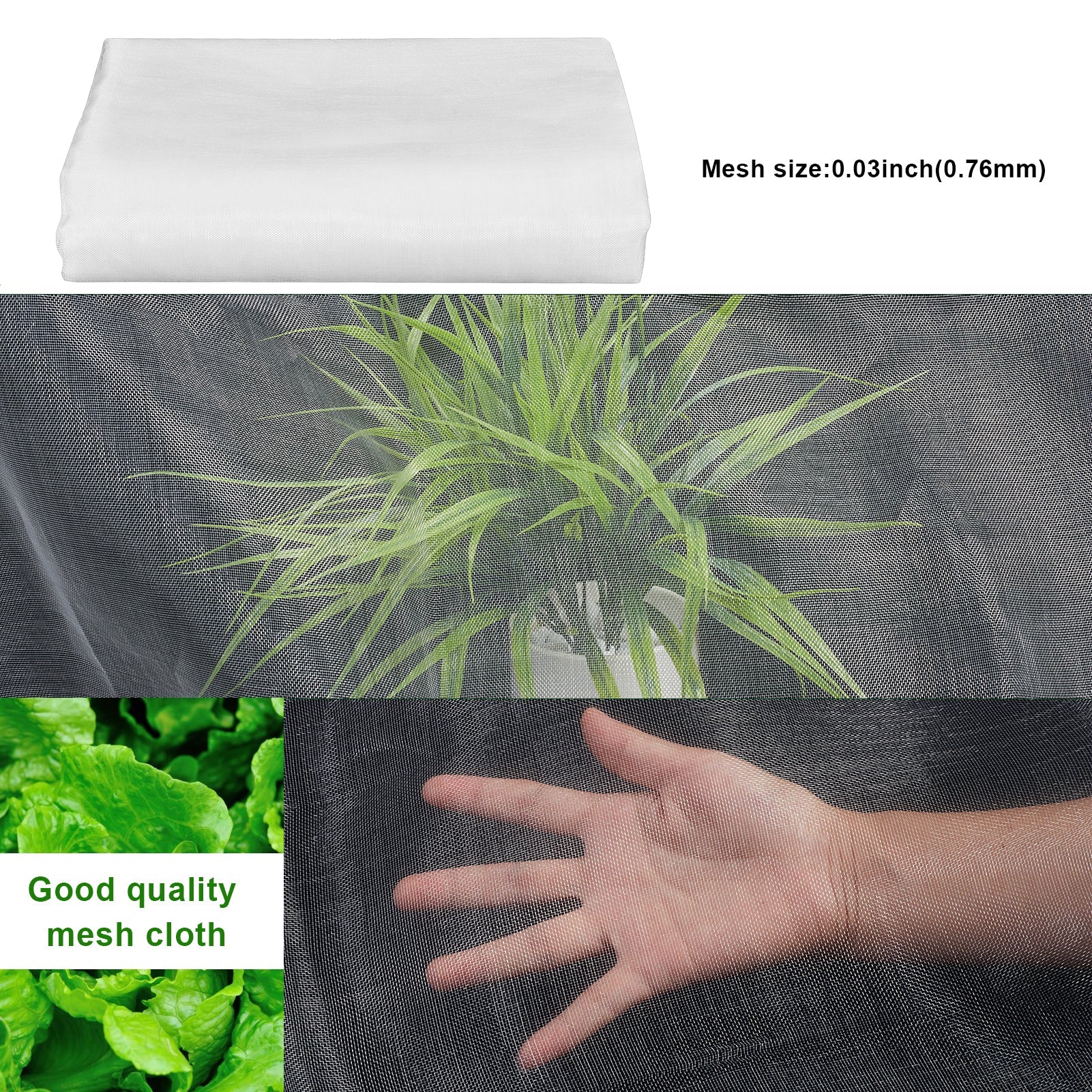 Rete protettiva anti-insetti Garvee Garden 8x20 piedi in PE fine traspirante e permeabile all'acqua per verdure e fiori, verde