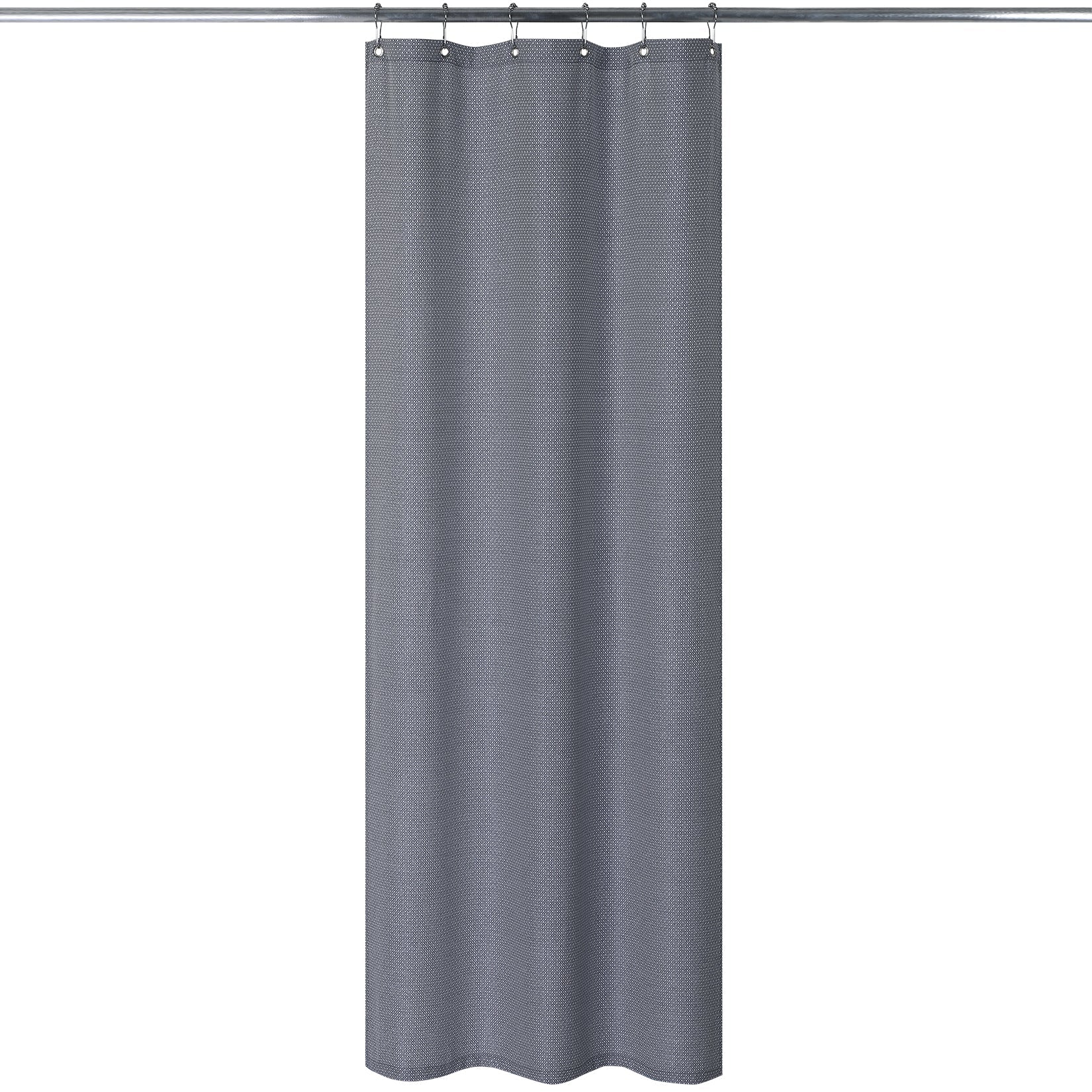 Tenda da doccia Garvee, tessuto di lino, 155 g/m², idrorepellente, tessuto pesante, occhielli antiruggine, 35" x 72" blu navy, bagno in stile hotel di lusso