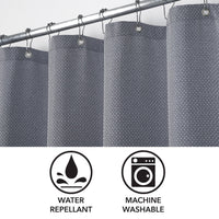 Tenda da doccia Garvee, tessuto di lino, 155 g/m², idrorepellente, tessuto pesante, occhielli antiruggine, 35" x 72" blu navy, bagno in stile hotel di lusso