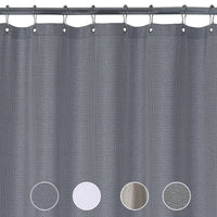 Tenda da doccia Garvee, tessuto di lino, 155 g/m², idrorepellente, tessuto pesante, occhielli antiruggine, 35" x 72" blu navy, bagno in stile hotel di lusso