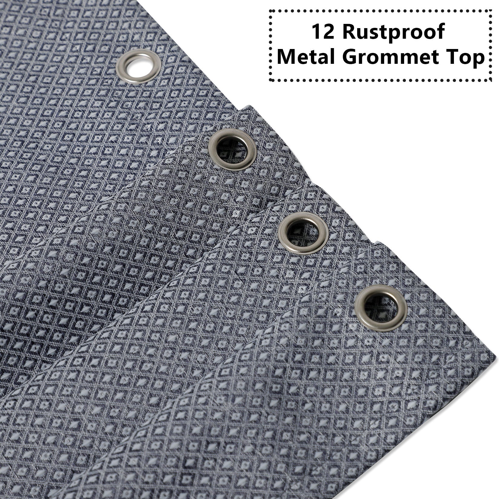 Tenda da doccia Garvee, tessuto di lino, 155 g/m², idrorepellente, tessuto pesante, occhielli antiruggine, 35" x 72" blu navy, bagno in stile hotel di lusso