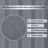 Tenda da doccia Garvee, tessuto di lino, 155 g/m², idrorepellente, tessuto pesante, occhielli antiruggine, 35" x 72" blu navy, bagno in stile hotel di lusso - Blu