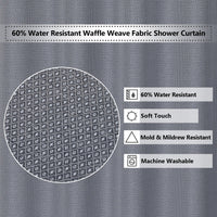 Tenda da doccia Garvee, tessuto di lino, 155 g/m², idrorepellente, tessuto pesante, occhielli antiruggine, 35" x 72" blu navy, bagno in stile hotel di lusso