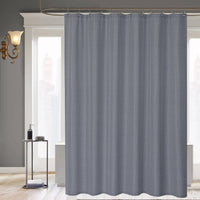 Tenda da doccia Garvee, tessuto di lino, 155 g/m², idrorepellente, tessuto pesante, occhielli antiruggine, 35" x 72" blu navy, bagno in stile hotel di lusso