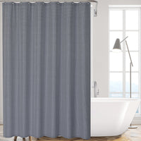 Tenda da doccia Garvee, tessuto di lino, 155 g/m², idrorepellente, tessuto pesante, occhielli antiruggine, 35" x 72" blu navy, bagno in stile hotel di lusso