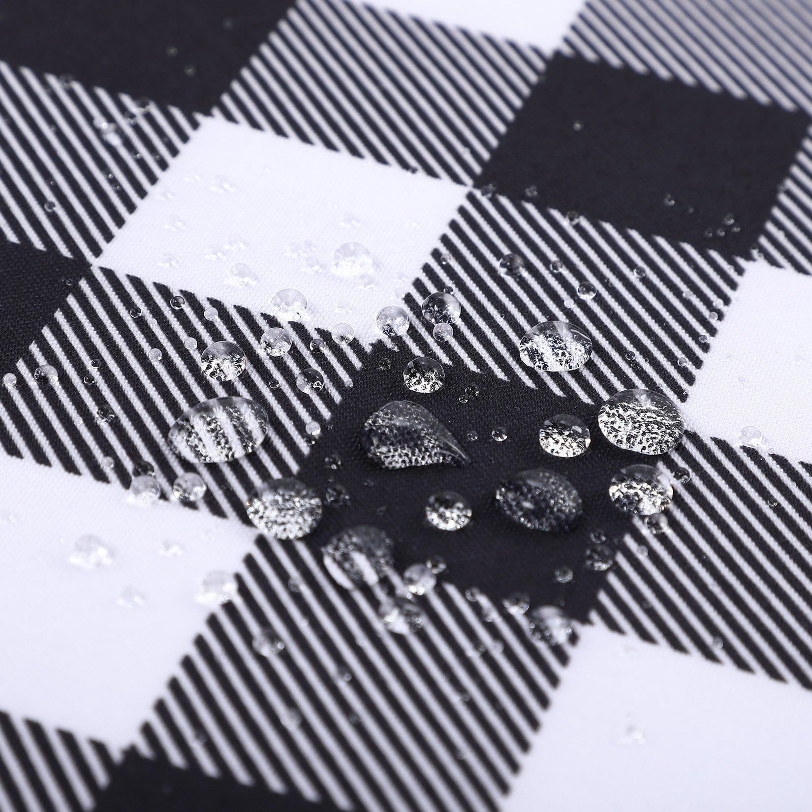 Tovaglia da esterno quadrata Garvee Buffalo Check in poliestere impermeabile 52x52 cm nero/bianco rustico