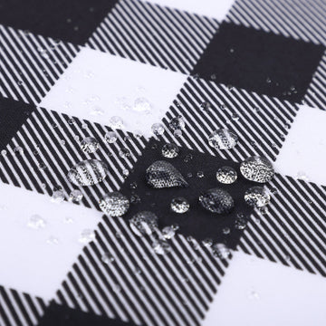 Tovaglia da esterno quadrata Garvee Buffalo Check in poliestere impermeabile 52x52 cm nero/bianco rustico