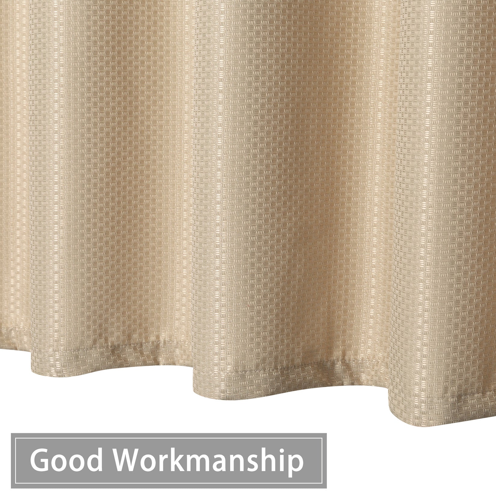 Tenda da doccia Garvee Waffle, impermeabile, resistente, in poliestere, color talpa, per spa, di lusso, 182 x 182 cm, per bagno