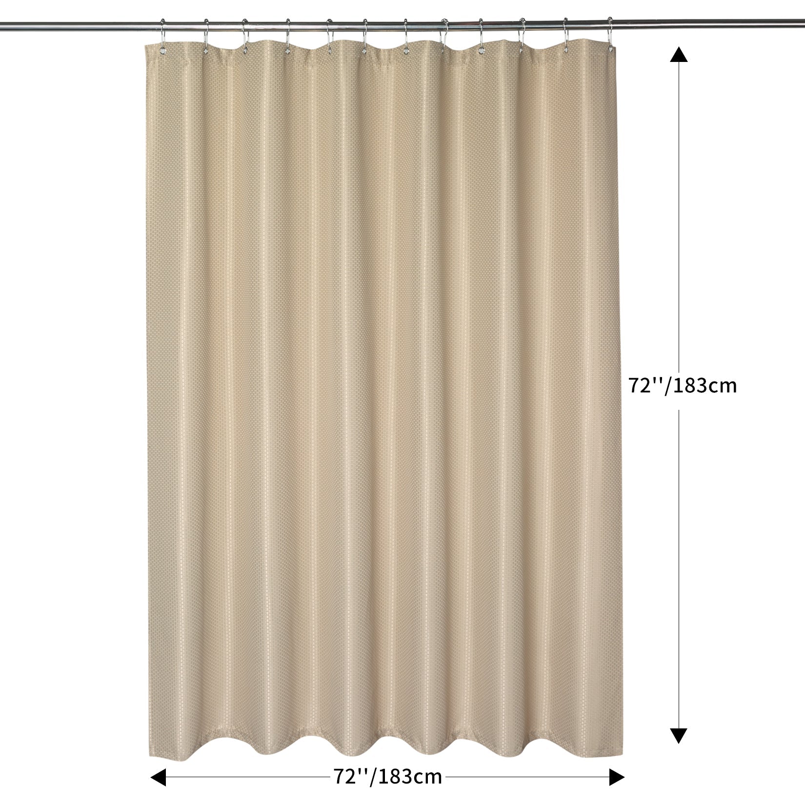 Tenda da doccia Garvee Waffle, impermeabile, resistente, in poliestere, color talpa, per spa, di lusso, 182 x 182 cm, per bagno