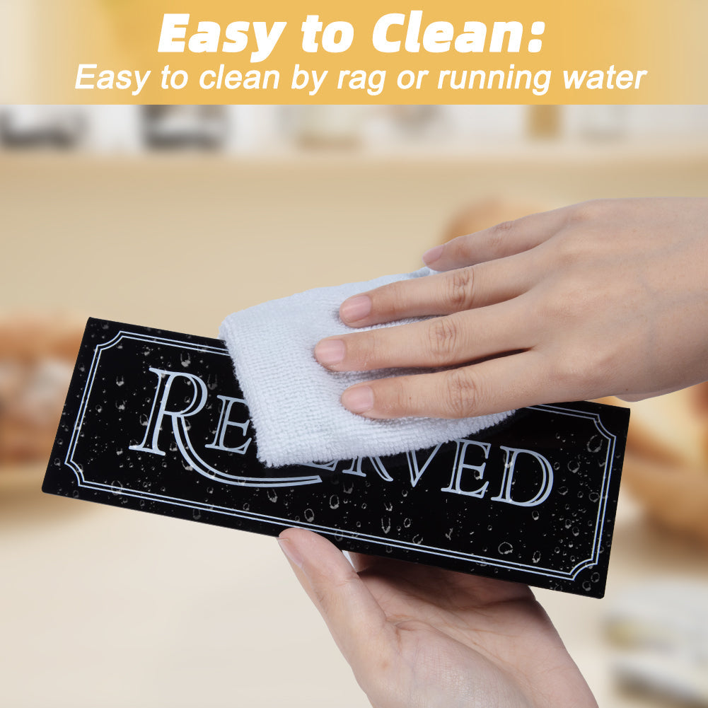 Garvee 6 cartelli per tavoli riservati in acrilico - Impermeabili e resistenti - Per ristoranti e matrimoni - 20x7 cm - Trasparente