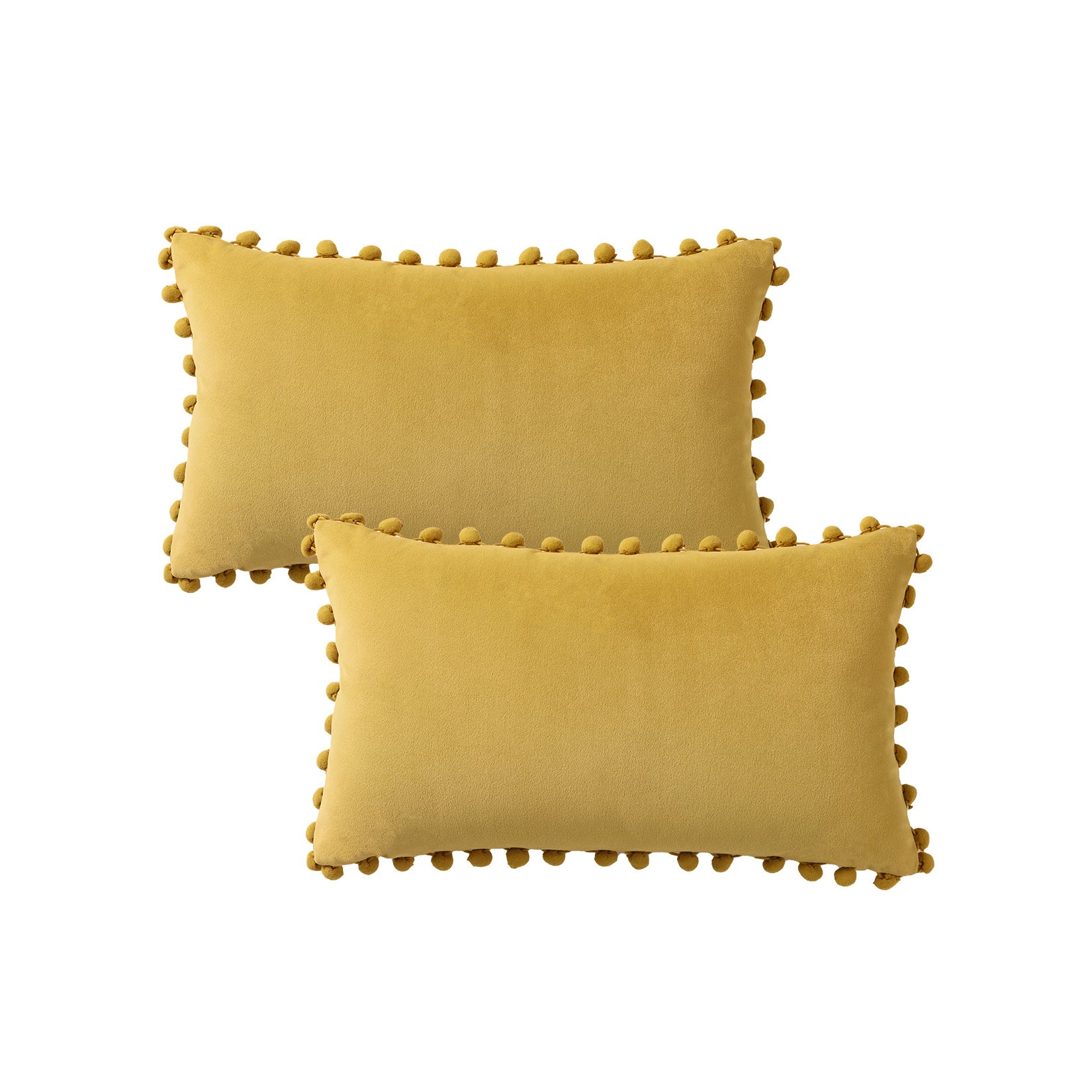 Garvee Christmas Boho Velvet Pillow Covers con pompon per divano e camera da letto, set da 2, rosso, velluto 330 g/m²