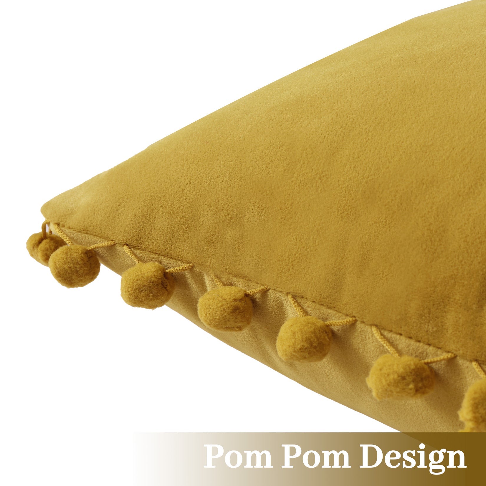Garvee Christmas Boho Velvet Pillow Covers con pompon per divano e camera da letto, set da 2, rosso, velluto 330 g/m²
