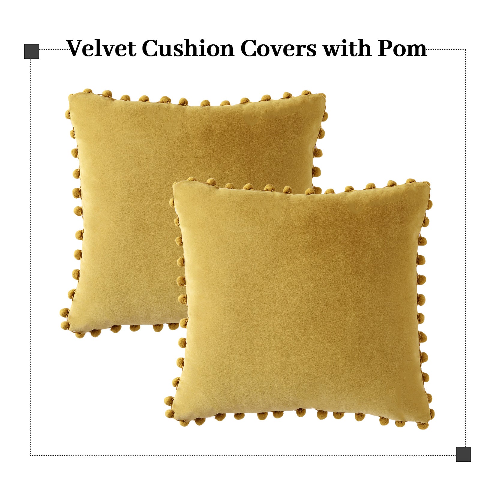 Garvee Christmas Boho Velvet Pillow Covers con pompon per divano e camera da letto, set da 2, rosso, velluto 330 g/m²