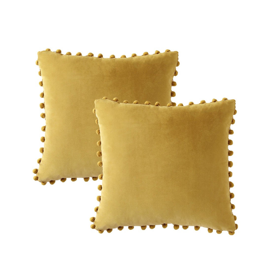 Garvee Christmas Boho Velvet Pillow Covers con pompon per divano e camera da letto, set da 2, rosso, velluto 330 g/m²