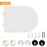 Sedile WC Garvee con seggiolino per bambini, sedile WC a chiusura ammortizzata, sedile WC a sgancio rapido, non si allenta mai, facile da pulire - Sedile WC bianco a forma di D con seggiolino per bambini, famiglia