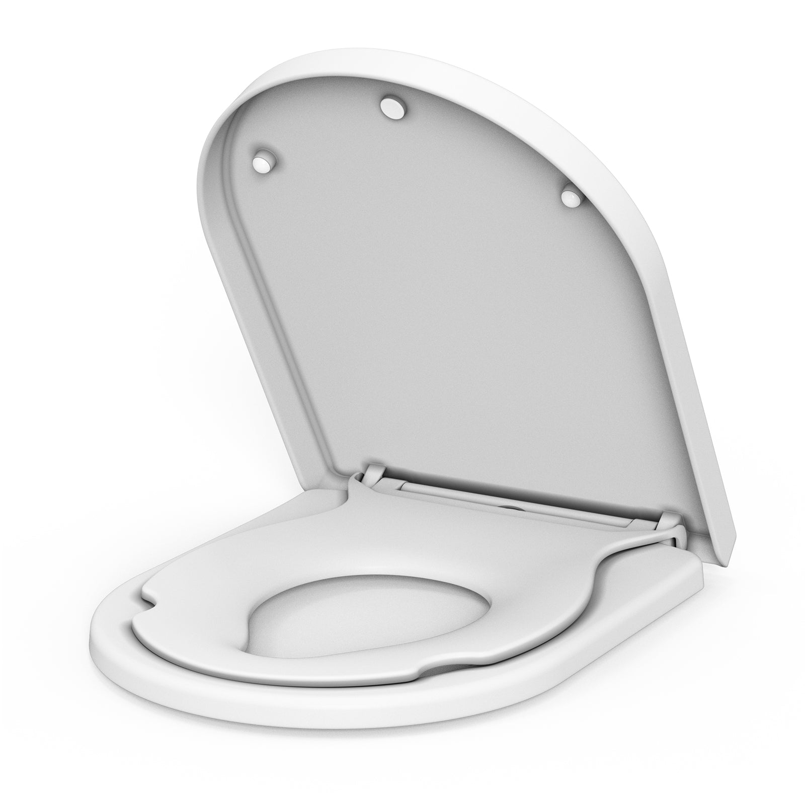 Sedile WC Garvee con seggiolino per bambini, sedile WC a chiusura ammortizzata, sedile WC a sgancio rapido, non si allenta mai, facile da pulire - Sedile WC bianco a forma di D con seggiolino per bambini, famiglia