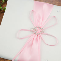 Libro degli ospiti Garvee Strik Double Heart con portapenne e penna stilo per matrimonio, compleanno, festa, rosa