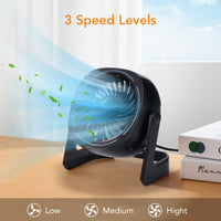 Ventilatore da tavolo USB GARVEE RGB Piccolo Φ15cm Mini ventilatore USB silenzioso 8 modalità di luce 3 velocità Rotazione di 360° Cavo da 152 cm Portatile