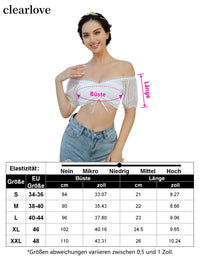 Garvee Camicetta Dirndl in pizzo da donna bianca - Elegante camicetta elasticizzata a maniche corte per Dirndl, Rosa dei Venti, Bianca, Taglia 34