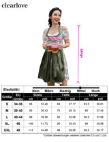 Garvee - Completo corto da donna Dirndl, 3 pezzi, abito tradizionale midi, blu floreale, per Oktoberfest, feste, matrimoni, taglia 34