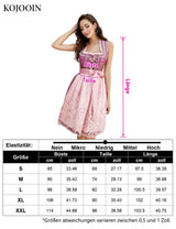 Abito tradizionale Dirndl Garvee, corto, Dirndl medio da donna con grembiule in pizzo per l'Oktoberfest, B-Rosa, taglia 38