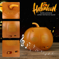 Lampada di proiezione animata a forma di zucca GARVEE per Halloween con 16 animazioni ed effetti sonori, inglese, per uso interno ed esterno, arancione