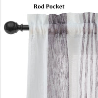 Tenda da cucina Garvee con strisce verticali, finto lino, semitrasparente, 54"x15", viola, tasca per asta, stile fattoria