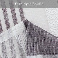 Tenda da cucina Garvee con strisce verticali, finto lino, semitrasparente, 54"x15", viola, tasca per asta, stile fattoria