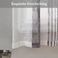 Tenda da cucina Garvee con strisce verticali, finto lino, semitrasparente, 54"x15", viola, tasca per asta, stile fattoria