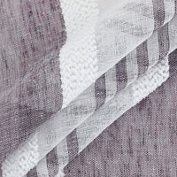Tenda da cucina Garvee con strisce verticali, finto lino, semitrasparente, 54"x15", viola, tasca per asta, stile fattoria