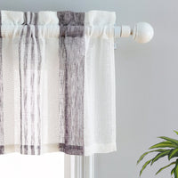 Tenda da cucina Garvee con strisce verticali, finto lino, semitrasparente, 54"x15", viola, tasca per asta, stile fattoria