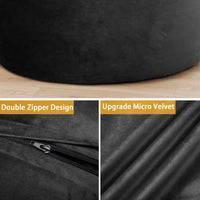 Pouf sacco in memory foam Garvee da 4 piedi per adulti, stile divano grande, rivestimento in microfibra rimovibile, nero, adatto per il soggiorno