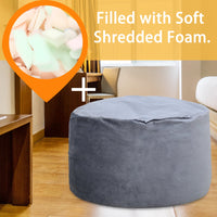 Pouf sacco in memory foam Garvee da 4 piedi, stile divano grande, morbida fodera in microfibra, rimovibile, grigio, per soggiorno e relax
